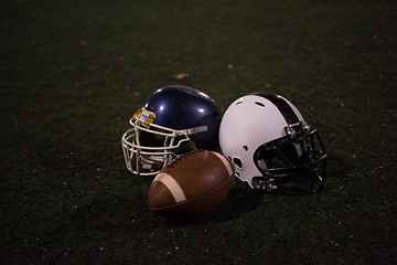 Image showing american football and helmets