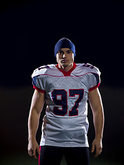 Image showing portrait of young confident American football player