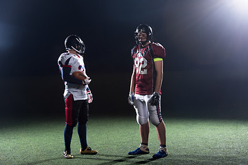 Image showing portrait of confident American football players