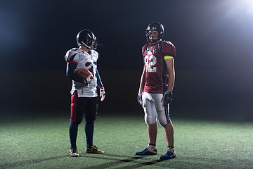 Image showing portrait of confident American football players