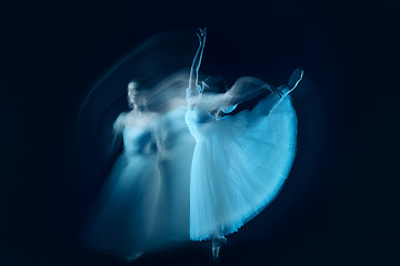 Image showing photo as art - a sensual and emotional dance of beautiful ballerina through the veil