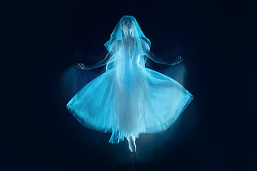 Image showing photo as art - a sensual and emotional dance of beautiful ballerina through the veil