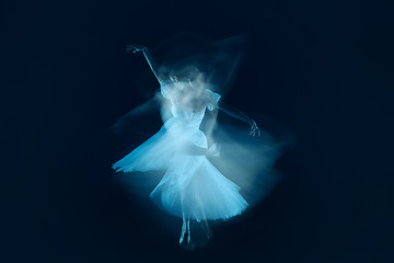 Image showing photo as art - a sensual and emotional dance of beautiful ballerina through the veil