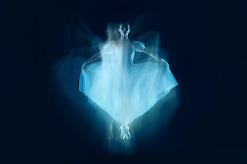 Image showing photo as art - a sensual and emotional dance of beautiful ballerina through the veil