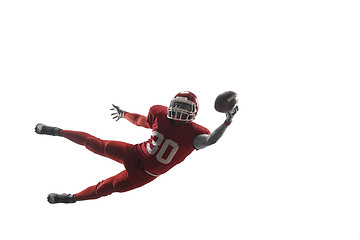 Image showing one american football player man studio isolated on white background