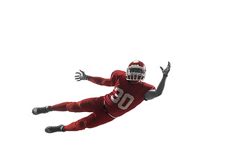 Image showing one american football player man studio isolated on white background