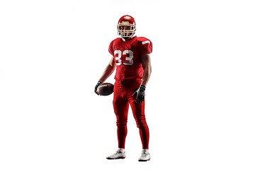 Image showing one american football player man studio isolated on white background