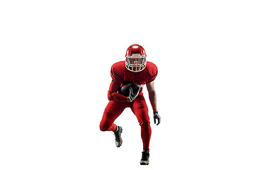 Image showing one american football player man studio isolated on white background