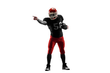 Image showing one american football player man studio isolated on white background