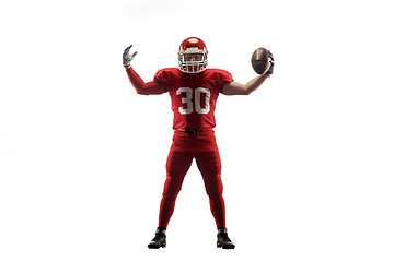 Image showing one american football player man studio isolated on white background