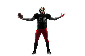 Image showing one american football player man studio isolated on white background