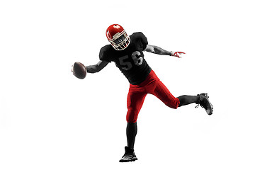 Image showing one american football player man studio isolated on white background