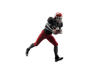 Image showing one american football player man studio isolated on white background