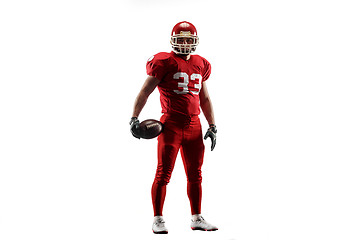 Image showing one american football player man studio isolated on white background