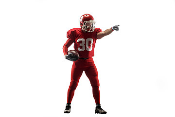 Image showing one american football player man studio isolated on white background