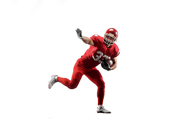 Image showing one american football player man studio isolated on white background