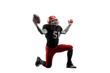 Image showing one american football player man studio isolated on white background