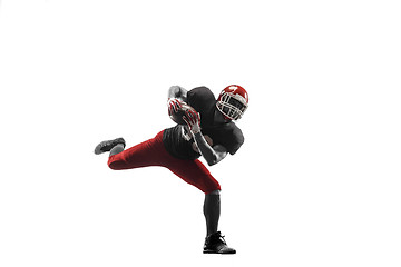 Image showing one american football player man studio isolated on white background