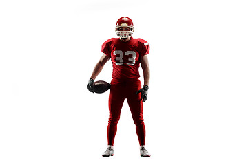 Image showing one american football player man studio isolated on white background