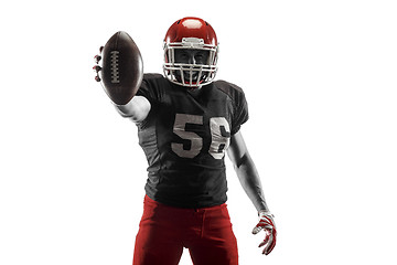 Image showing one american football player man studio isolated on white background