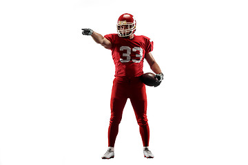 Image showing one american football player man studio isolated on white background