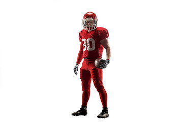 Image showing one american football player man studio isolated on white background