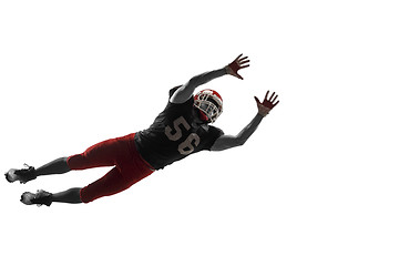 Image showing one american football player man studio isolated on white background