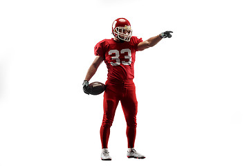 Image showing one american football player man studio isolated on white background