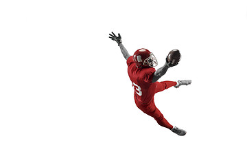 Image showing one american football player man studio isolated on white background