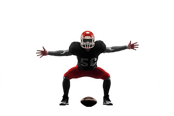 Image showing one american football player man studio isolated on white background