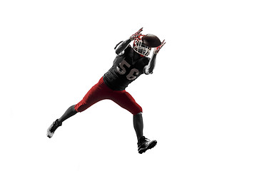 Image showing one american football player man studio isolated on white background