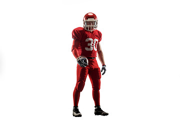 Image showing one american football player man studio isolated on white background