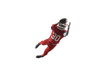 Image showing one american football player man studio isolated on white background