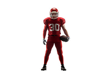 Image showing one american football player man studio isolated on white background