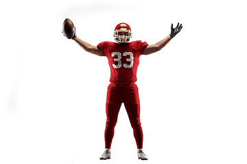 Image showing one american football player man studio isolated on white background