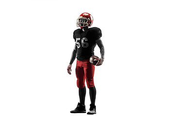 Image showing one american football player man studio isolated on white background