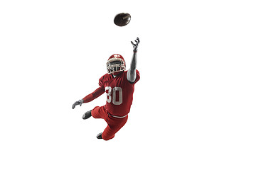 Image showing one american football player man studio isolated on white background