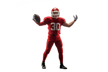 Image showing one american football player man studio isolated on white background