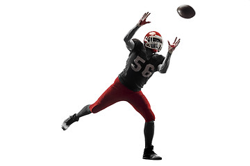 Image showing one american football player man studio isolated on white background