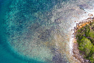 Image showing Rocky coastal reef patterns scenic view