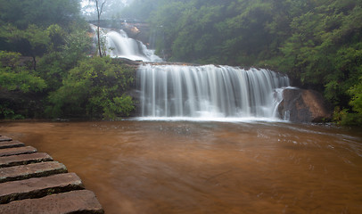 Image showing Waterfall in BLue Mountains with stepping stones