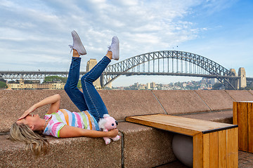 Image showing Happy tourist  at Circular Quay in Sydney Australia