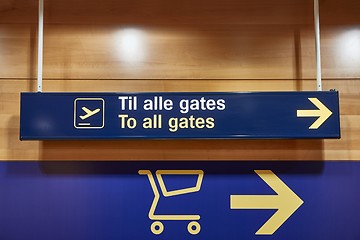 Image showing Airport terminal direction signs