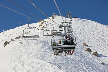 Image showing Ski lift at a ski resort