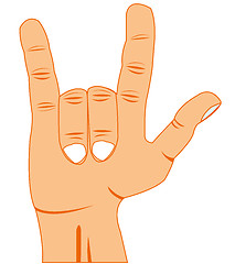 Image showing Gesture two fingers on white background is insulated
