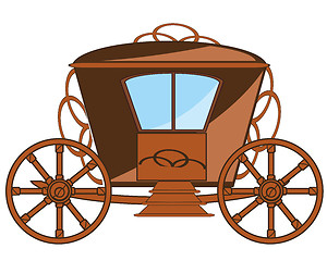 Image showing Old-time coach on white background is insulated