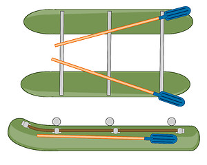 Image showing Swimming facility catamaran on white background is insulated