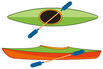 Image showing Boat kayak type overhand and from the side