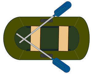 Image showing Vector illustration of the inflatable rubber boat