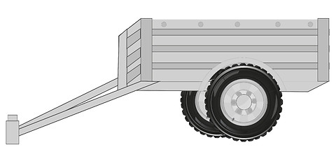 Image showing Vector illustration drawing cargo trailor for car
